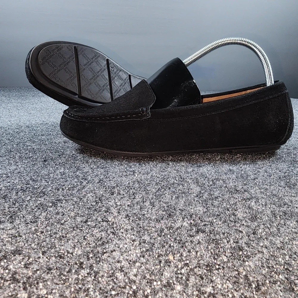 Vionic Debbie Loafers Womens 9 Wide Black Suede Orthotic Slip On Flats